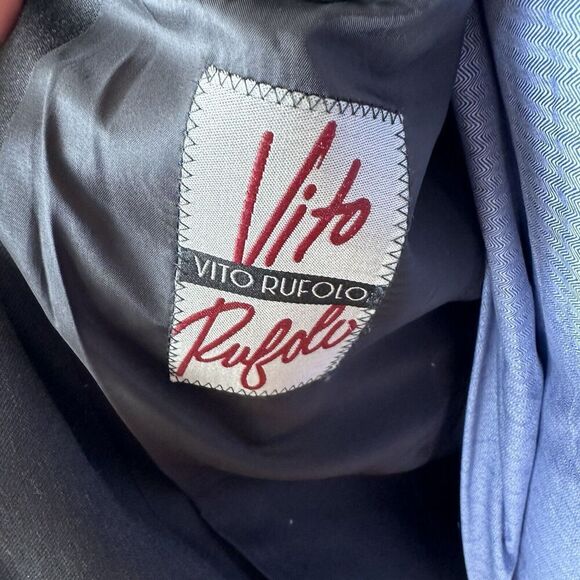 Vito Rufolo Black Merino Wool Blazer Suit Jacket Sport Coat Made in Italy 42R - Picture 6 of 9